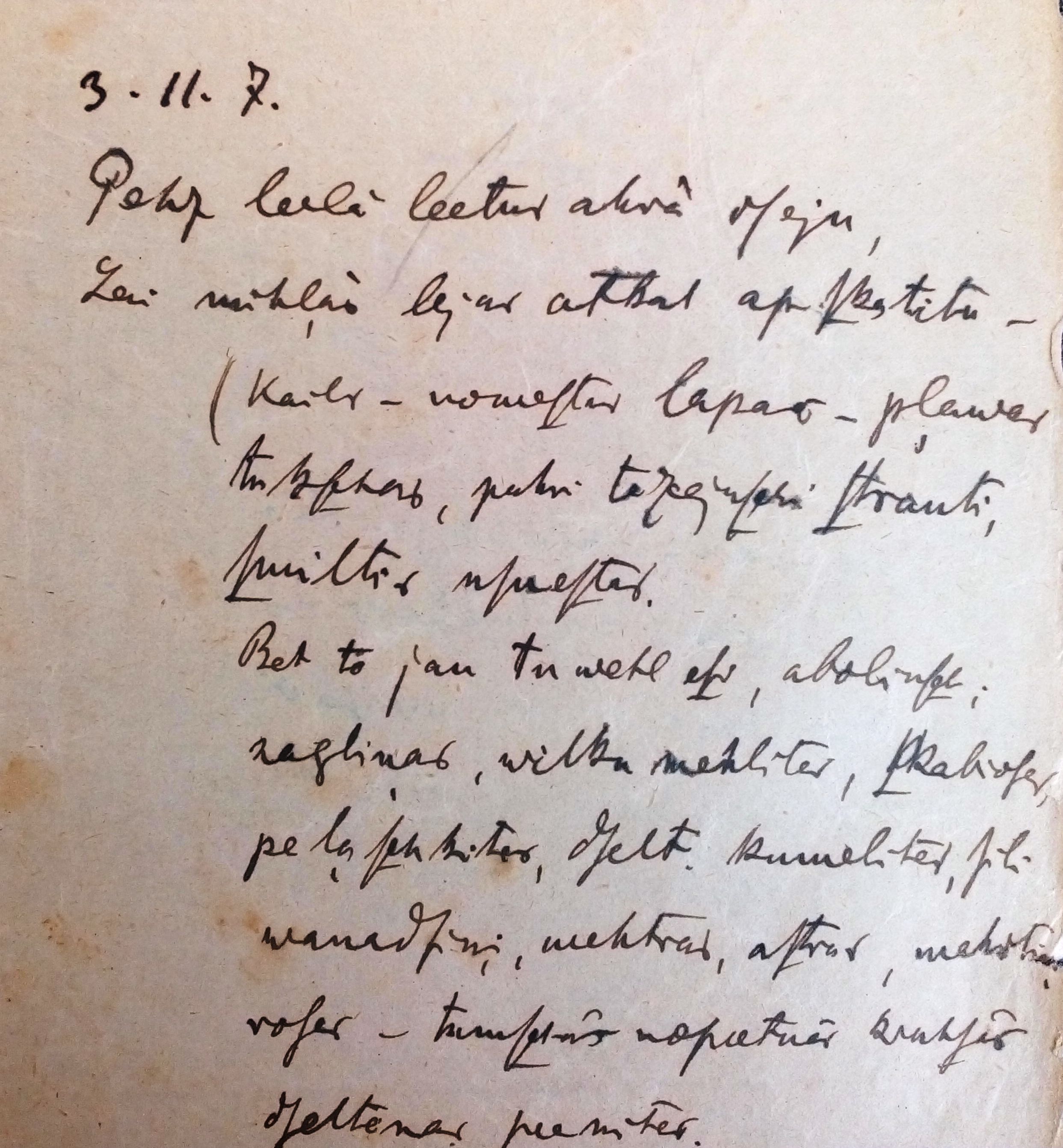 Raiņa dzejoļu uzmetumi no krājumiem "Addio bella" un "Sudrabota gaisma". RMM 23107